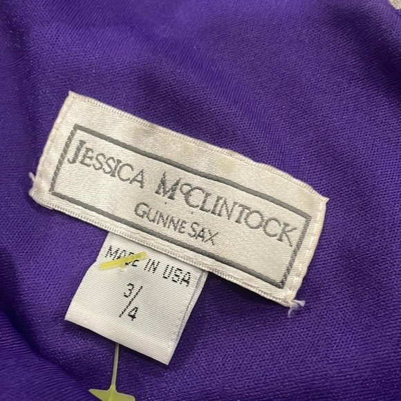 Vintage Gunne Sax by Jessica McClintock purple sparkle Dress 3/4 - Picture 5 of 8